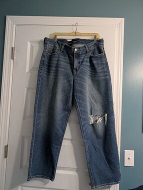 Old Navy Distressed Dark Blue Boyfriend Jeans